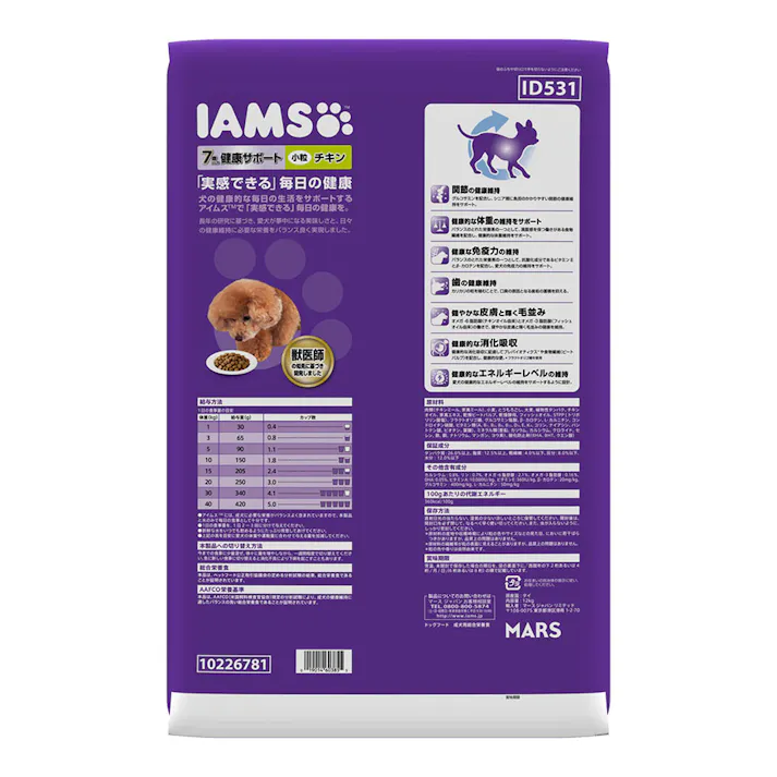 アイムス 7歳以上用 健康サポート チキン 小粒 12kg ID531