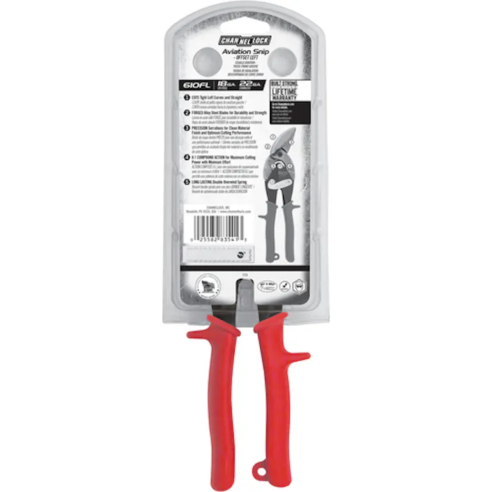 【CAINZ-DASH】CHANNELLOCK社 板金ハサミ オフセット左曲りタイプ 610FL【別送品】