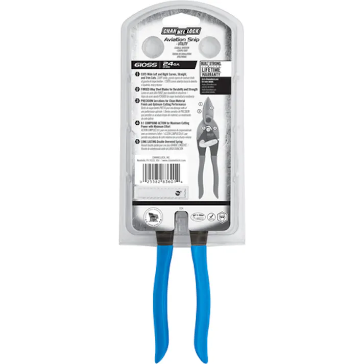 【CAINZ-DASH】CHANNELLOCK社 板金ハサミ 多目的 ストレートタイプ 610SS【別送品】