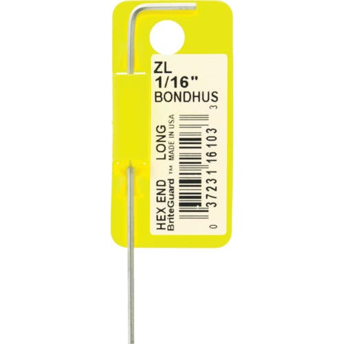 【CAINZ-DASH】ボンダス・ジャパン 六角Ｌ－レンチ　ロング　１／１６インチ　Ｎｏ．１６１０３ ZL1/16【別送品】