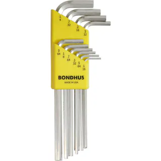 【CAINZ-DASH】ボンダス・ジャパン 六角L-レンチ ロング メッキ インチ セット10本組(1/16-1/4) No.16138 HLX10B【別送品】