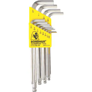 【CAINZ-DASH】ボンダス・ジャパン ボールポイント L-レンチ メッキ インチ セット12本組(0.050-5/16) No.16936 BLX12B【別送品】