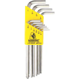 【CAINZ-DASH】ボンダス・ジャパン ボールポイント L-レンチ ロング メッキ インチ セット10本組(1/16-1/4) No.16938 BLX10B【別送品】