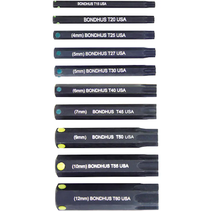 【CAINZ-DASH】ボンダス・ジャパン 【交換用】トルクスビット(全長50mm) セット9本組(T15-T60) 22489 PHTX9L-2C【別送品】