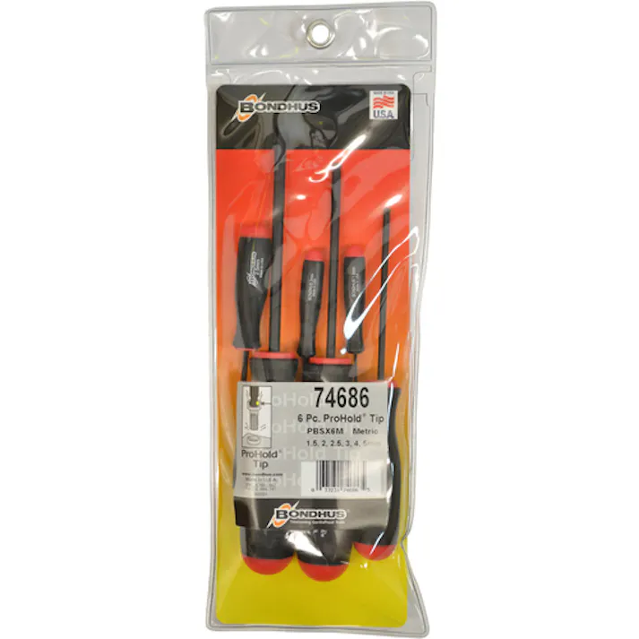 【CAINZ-DASH】ボンダス・ジャパン プロホールド(ネジつかみ機能付ドライバー) セット6本組(1.5-5mm) No.74686 PBSX6M【別送品】