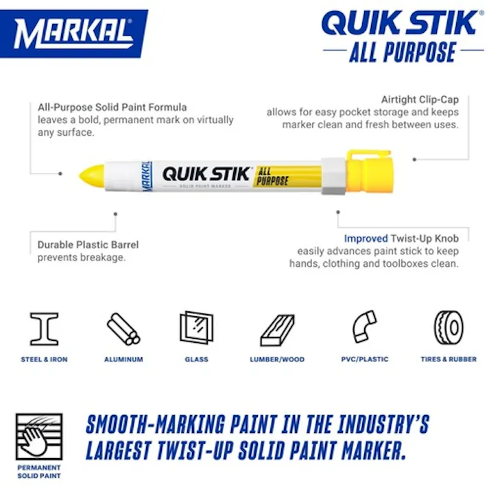 【CAINZ-DASH】LA-CO社 Markal 工業用マーカー 「クイック・スティック」 黒 61050【別送品】