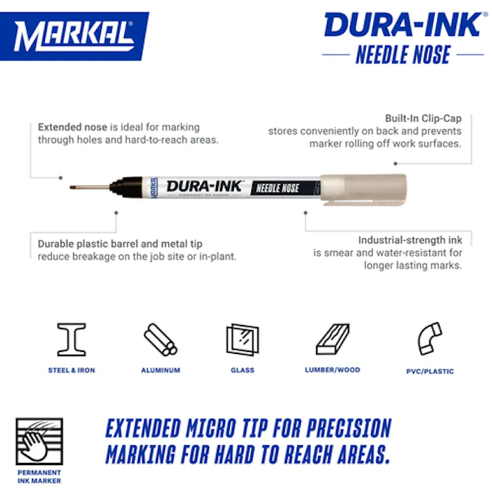 【CAINZ-DASH】LA-CO社 工業用マーカー(極細) DURAINK5 黒 96520【別送品】