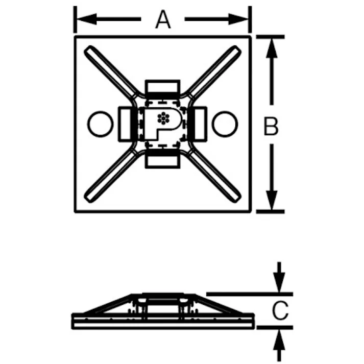 【CAINZ-DASH】パンドウイットコーポレーション マウントベース M3ねじ止め 難燃性白 (100個入) ABM100-S6-C69【別送品】