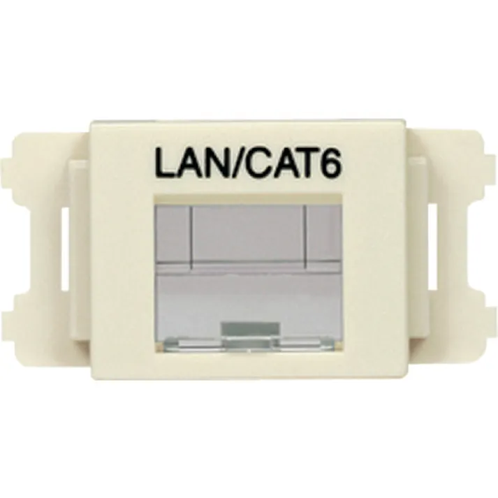 【CAINZ-DASH】パンドウイットコーポレーション JISプレート用シャッター付きアダプタ オフホワイト LAN・CAT6 (10個入) CMASSP6IW-X【別送品】