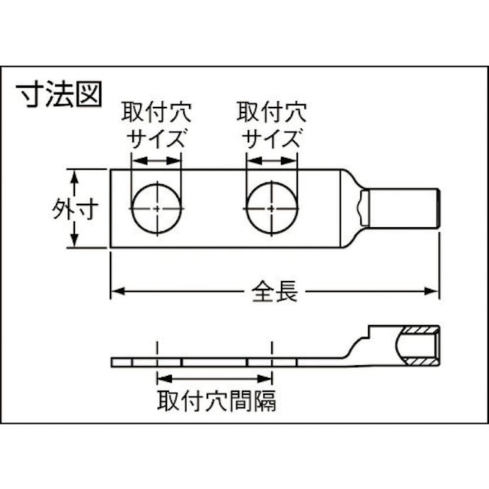 【CAINZ-DASH】パンドウイットコーポレーション 銅製圧縮端子　標準バレル　２つ穴　（５０個入） LCD4-14A-L【別送品】