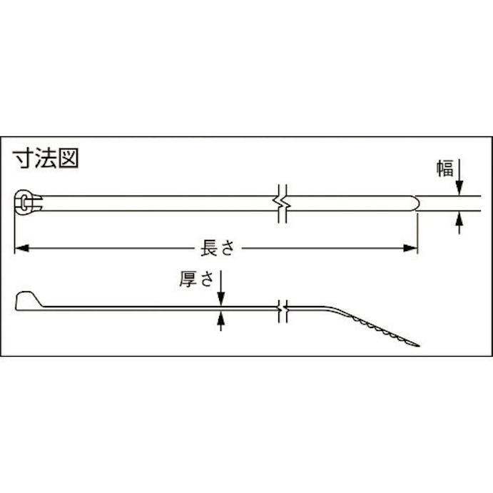 【CAINZ-DASH】パンドウイットコーポレーション ステンレス爪ロック式ナイロン結束バンド　ナチュラル　幅３．６ｍｍ　長さ１５５ｍｍ　１００本入り　ＢＴ１．５Ｉ－Ｃ BT1.5I-C【別送品】