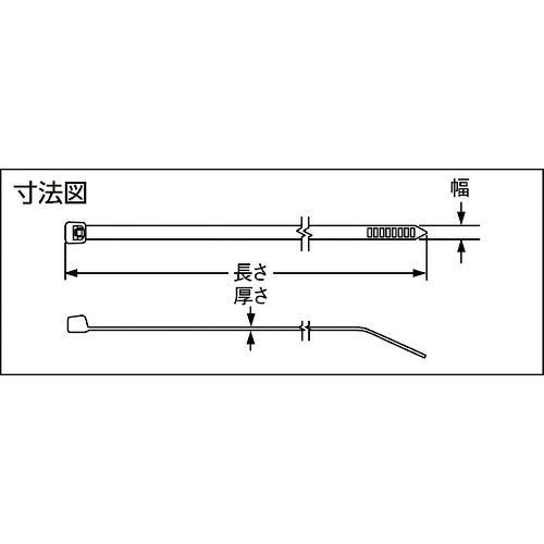 パンドウイット ナイロン結束バンド 4.8×188×1.3 赤 1000本入 PLT2S-M2