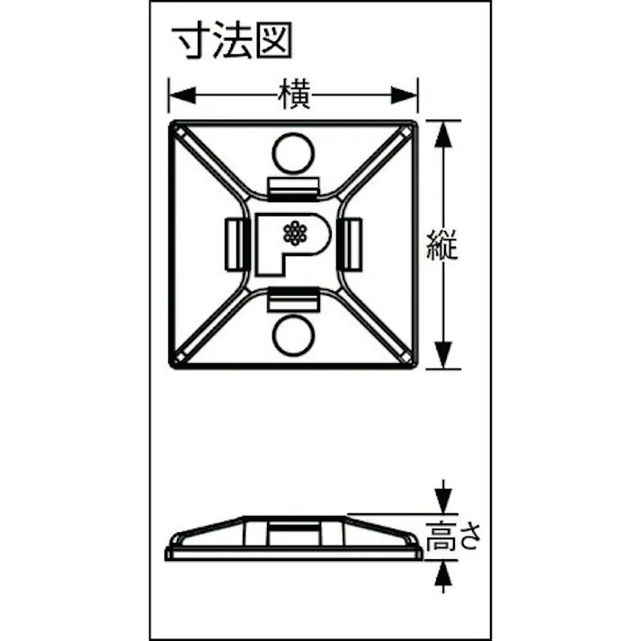 【CAINZ-DASH】パンドウイットコーポレーション マウントベース ゴム系粘着テープ付き 白 (100個入) ABM2S-A-C【別送品】