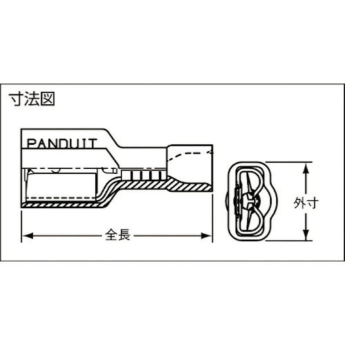 【CAINZ-DASH】パンドウイットコーポレーション 圧着端子　差込型完全絶縁　メス型　（５０個入） DNF10-250FIB-L【別送品】