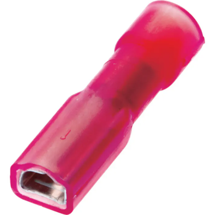 【CAINZ-DASH】パンドウイットコーポレーション 圧着端子 差込型完全絶縁 メス型 AWG22~18 赤 (100個入) DNF18-188FIB-C【別送品】