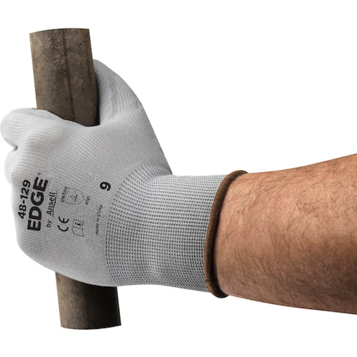 【CAINZ-DASH】アンセル・ヘルスケア・ジャパン ウレタン背抜手袋 エッジ 48-129 グレー XSサイズ 48-129-6【別送品】