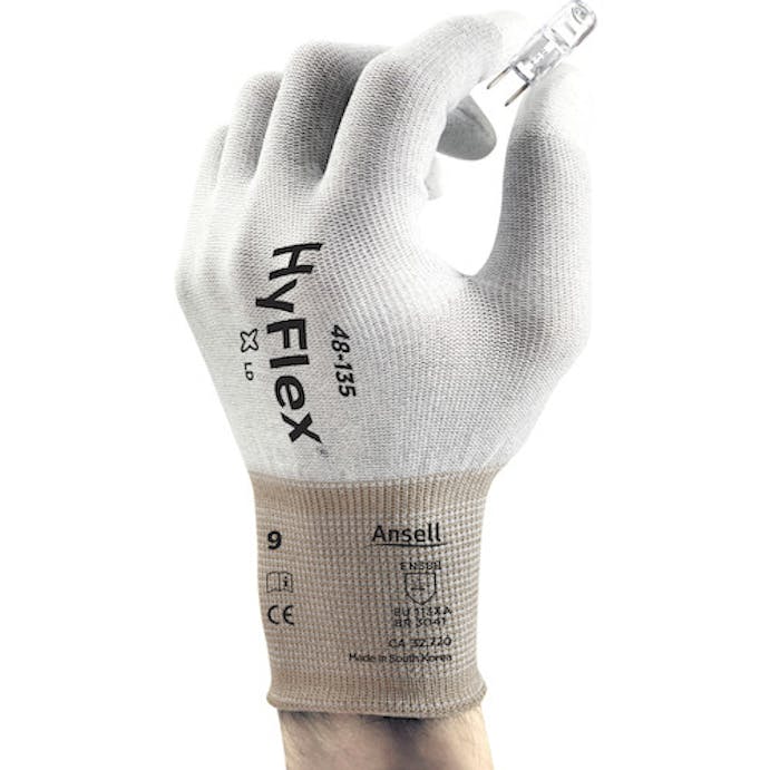 【CAINZ-DASH】アンセル・ヘルスケア・ジャパン 静電気対策手袋　ハイフレックス　４８－１３５　Ｌサイズ 48-135-9【別送品】