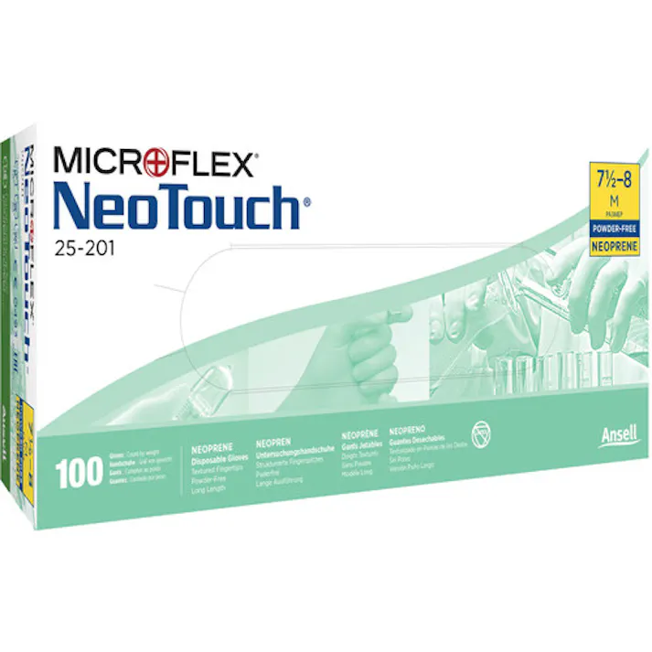 【CAINZ-DASH】アンセル・ヘルスケア・ジャパン 耐薬品ネオプレンゴム使い捨て手袋 NeoTouch 25-201 XLサイズ (100枚入) 25-201-10【別送品】