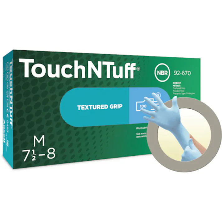 【CAINZ-DASH】アンセル・ヘルスケア・ジャパン 耐薬品ニトリル使い捨て手袋 タッチエヌタフ NO92-670 Mサイズ (100枚入) NO92-670-M【別送品】