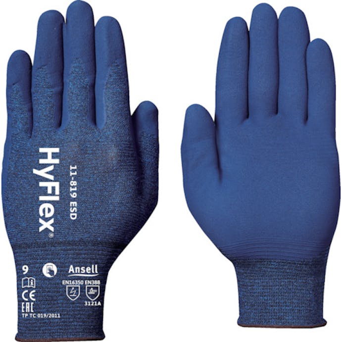 【CAINZ-DASH】アンセル・ヘルスケア・ジャパン 静電気対策手袋　ハイフレックス　１１－８１９　ＸＬサイズ 11-819-10【別送品】