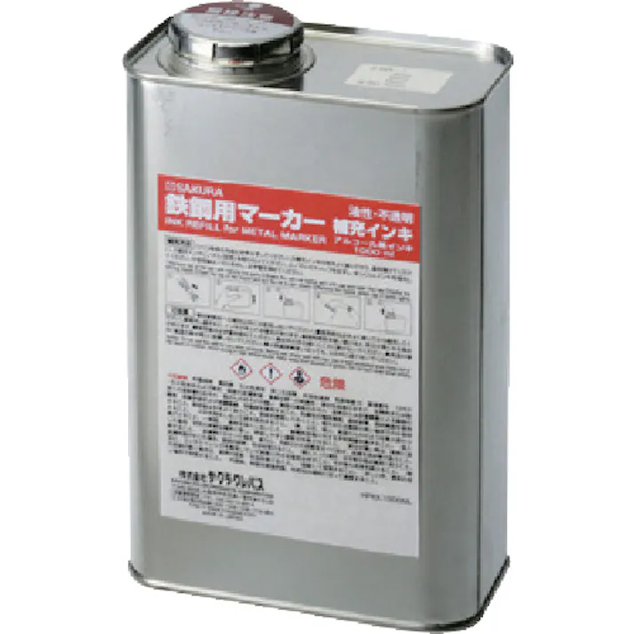 【CAINZ-DASH】サクラクレパス 鉄鋼用マーカー補充インキ 赤 HPKK1000ML-19R【別送品】