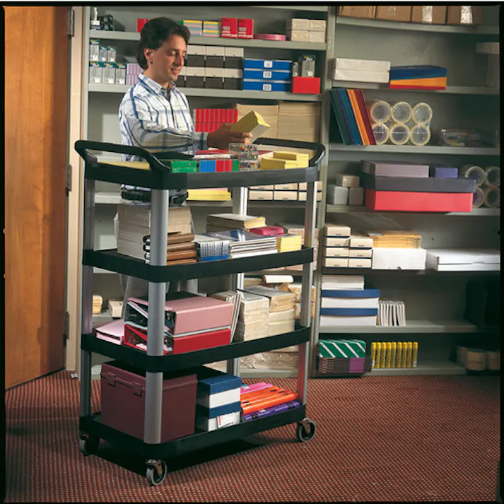 【CAINZ-DASH】ニューウェルブランズ・ジャパン合同会社 樹脂製ワゴン オープンシェルフカート 4段タイプ ブラック 409607【別送品】