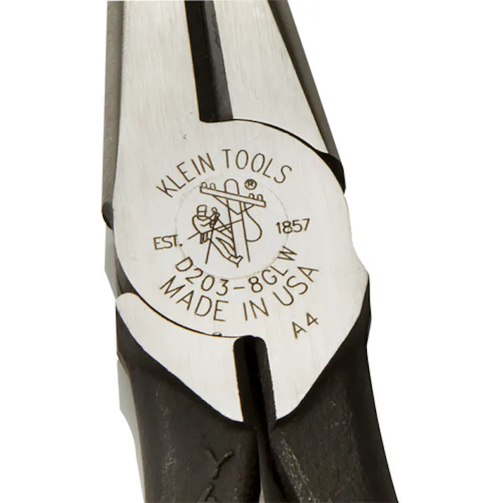 【CAINZ-DASH】KLEIN TOOLS社 強力型ロングノーズプライヤー サイドカット 220mm 蓄光タイプ D203-8-GLW【別送品】