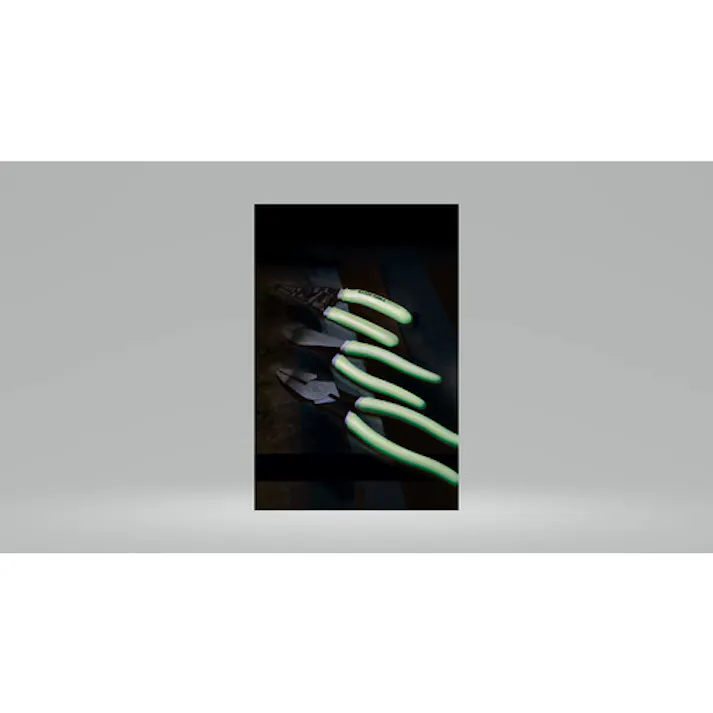 【CAINZ-DASH】KLEIN TOOLS社 強力型ロングノーズプライヤー サイドカット 220mm 蓄光タイプ D203-8-GLW【別送品】