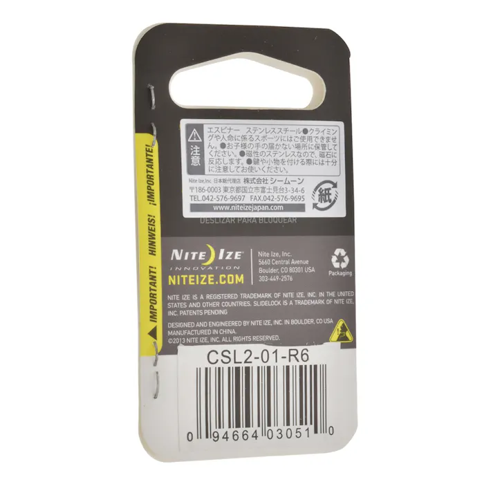 NiteIze カラビナー スライドロック #2 ブラック NI03051