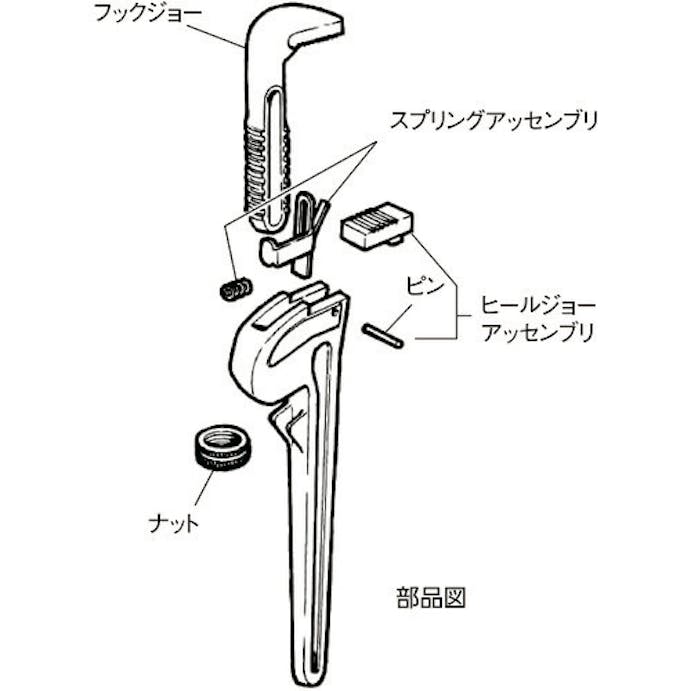 【CAINZ-DASH】Ｒｉｄｇｅ　Ｔｏｏｌ　Ｃｏｍｐａｎｙ ８インチ用レンチパーツ　ヒール・ジョーアンドピンアッセンブリ 31585【別送品】