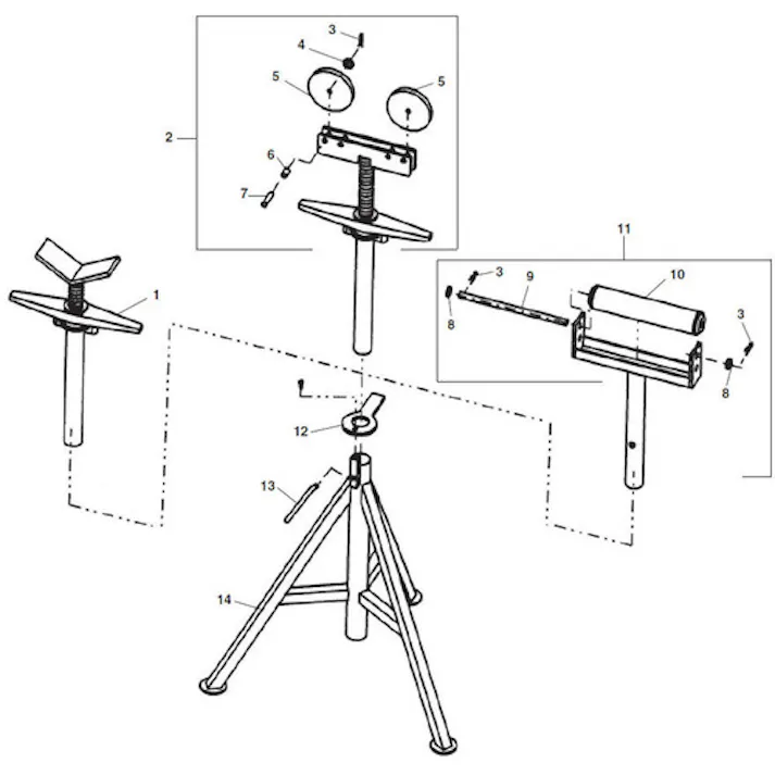【CAINZ-DASH】Ridge Tool Company VJ-99 Vヘッドパイプスタンド 56662【別送品】