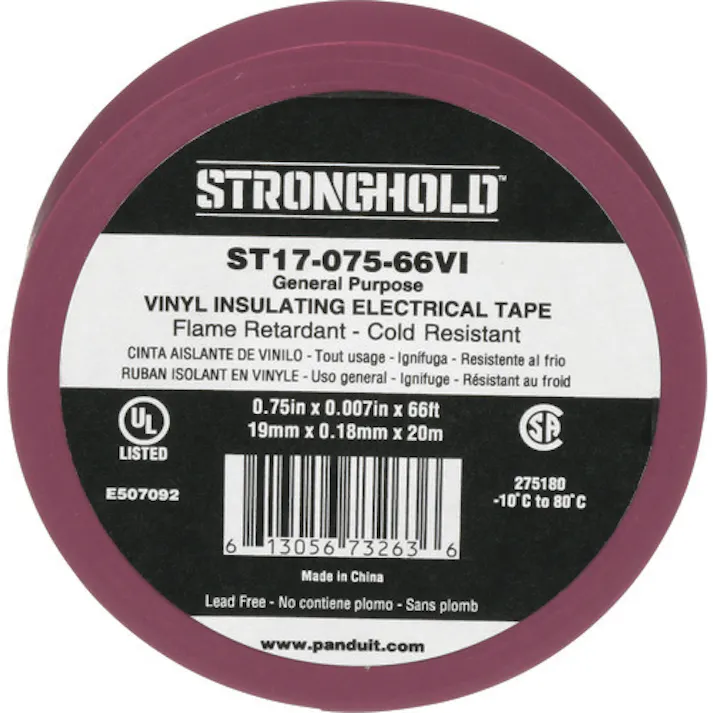 【CAINZ-DASH】ストロングホールド StrongHoldビニールテープ 一般用途用 紫 幅19.1mm 長さ20m ST17-075-66VI ST17-075-66VI【別送品】