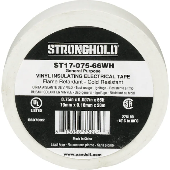【CAINZ-DASH】ストロングホールド StrongHoldビニールテープ 一般用途用 白 幅19.1mm 長さ20m ST17-075-66WH ST17-075-66WH【別送品】