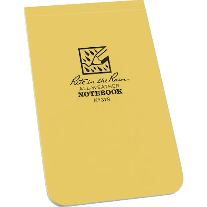 【CAINZ-DASH】Rite in the Rain社 3 X 5 1/4 ソフトカバーブック 縦開きタイプ イエロー 378【別送品】