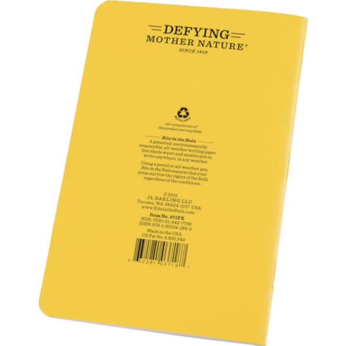 【CAINZ-DASH】Rite in the Rain社 4 5/8X7 ステイプルノートブック(3冊セット)ユニバーサル・イエロー 371FX【別送品】