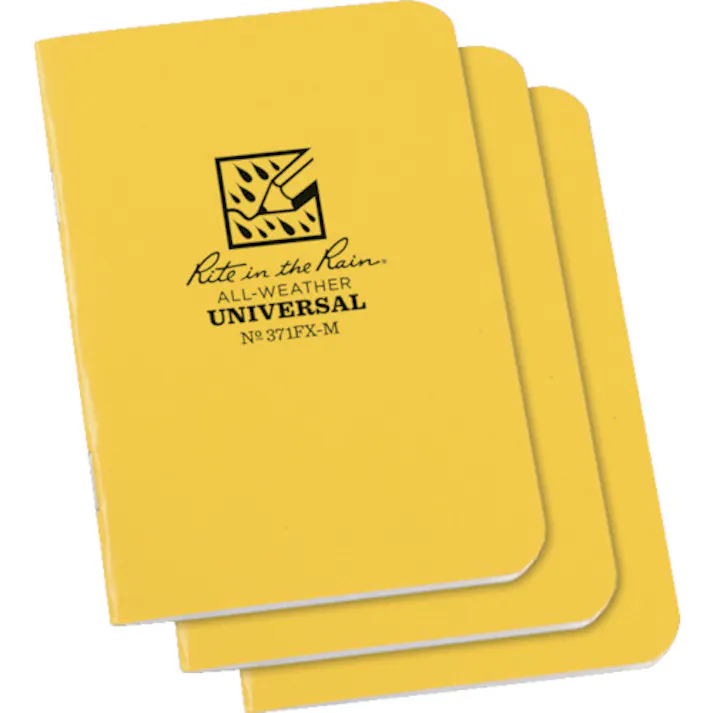 【CAINZ-DASH】Rite in the Rain社 3 1/4X4 5/8 ミニステイプルノートブック(3冊セット)ユニバーサル・イエロー 371FX-M【別送品】