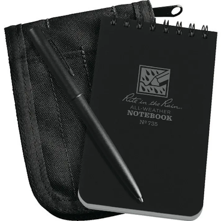【CAINZ-DASH】Rite in the Rain社 3X5キット ブラックブック/ブラックカバー 735B-KIT【別送品】