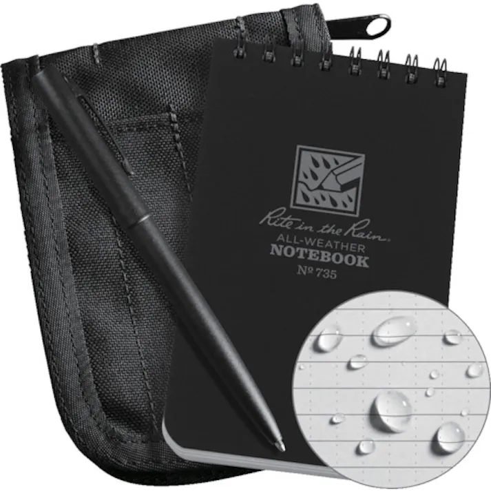 【CAINZ-DASH】Rite in the Rain社 3X5キット ブラックブック/ブラックカバー 735B-KIT【別送品】