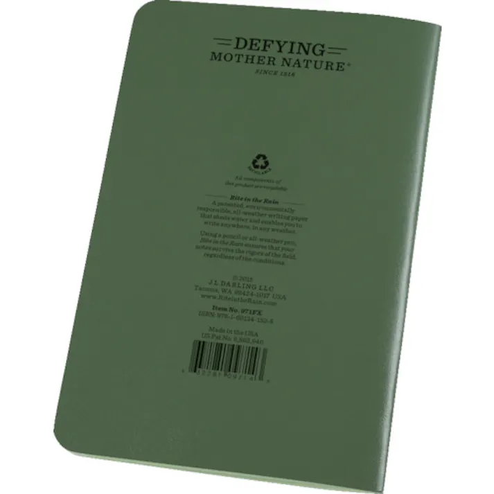 【CAINZ-DASH】Rite in the Rain社 4 5/8X7 ステイプルノートブック(3冊セット)ユニバーサル・グリーン 971FX【別送品】