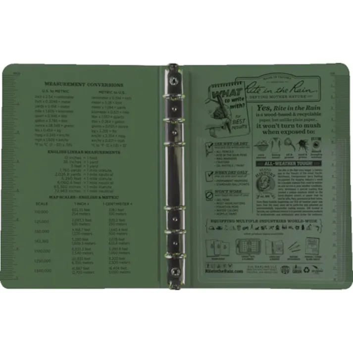 【CAINZ-DASH】Rite in the Rain社 リングバインダー1/2キャパシティー グリーン 9200【別送品】