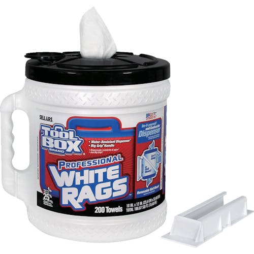 【CAINZ-DASH】ＳＥＬＬＡＲＳ社 ＴＯＯＬＢＯＸ［［Ｒ上］］　ホワイトラグズ（ケース付）　ホワイト　２００シート　Ｚ４００ 5820804【別送品】