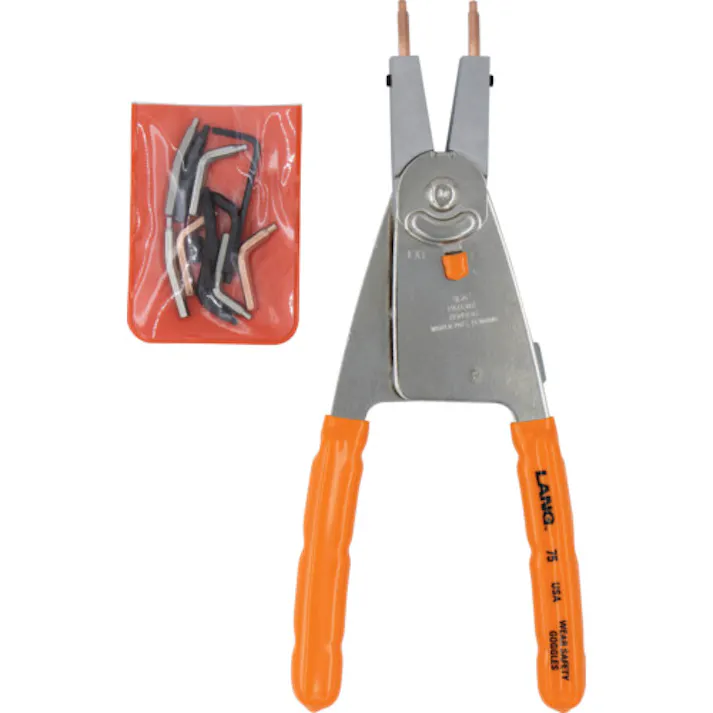 【CAINZ-DASH】A&E社 スナップリングプライヤー(替爪式・軸穴兼用) 75【別送品】