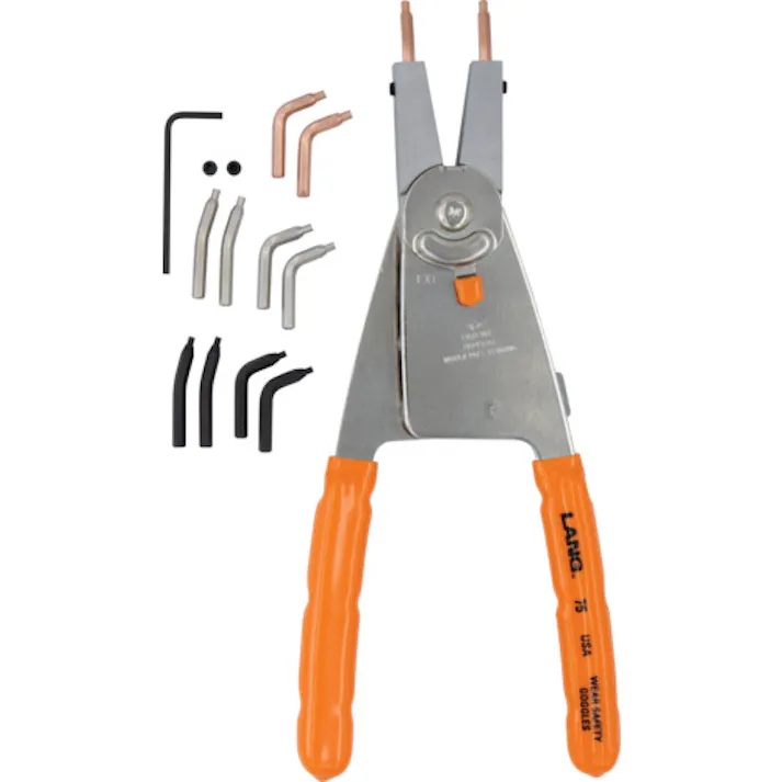 【CAINZ-DASH】A&E社 スナップリングプライヤー(替爪式・軸穴兼用) 75【別送品】