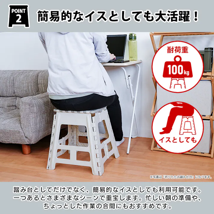 パークレーン インテリア用品 頑丈 洗車 高い所 アウトドア 折りたたみ踏み台 45 ダークグレー 幅34×奥34×高45cm ダークグレー 4582451307601【別送品】