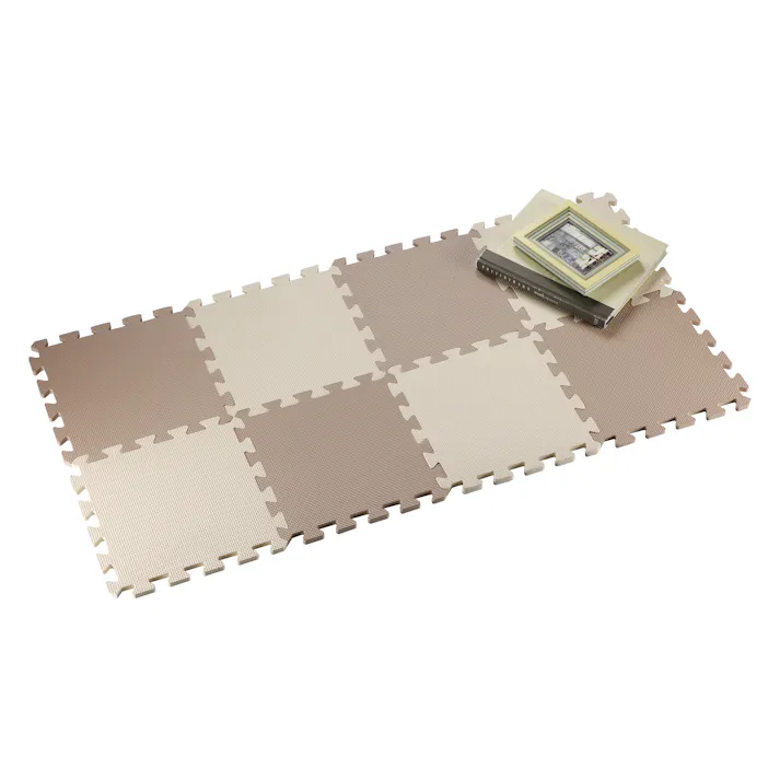 シービージャパン インテリア用品 カーペット やわらかジョイントカラーマット8枚組 幅30×奥30×高1.2cm モンブラン 4573306869078【別送品】