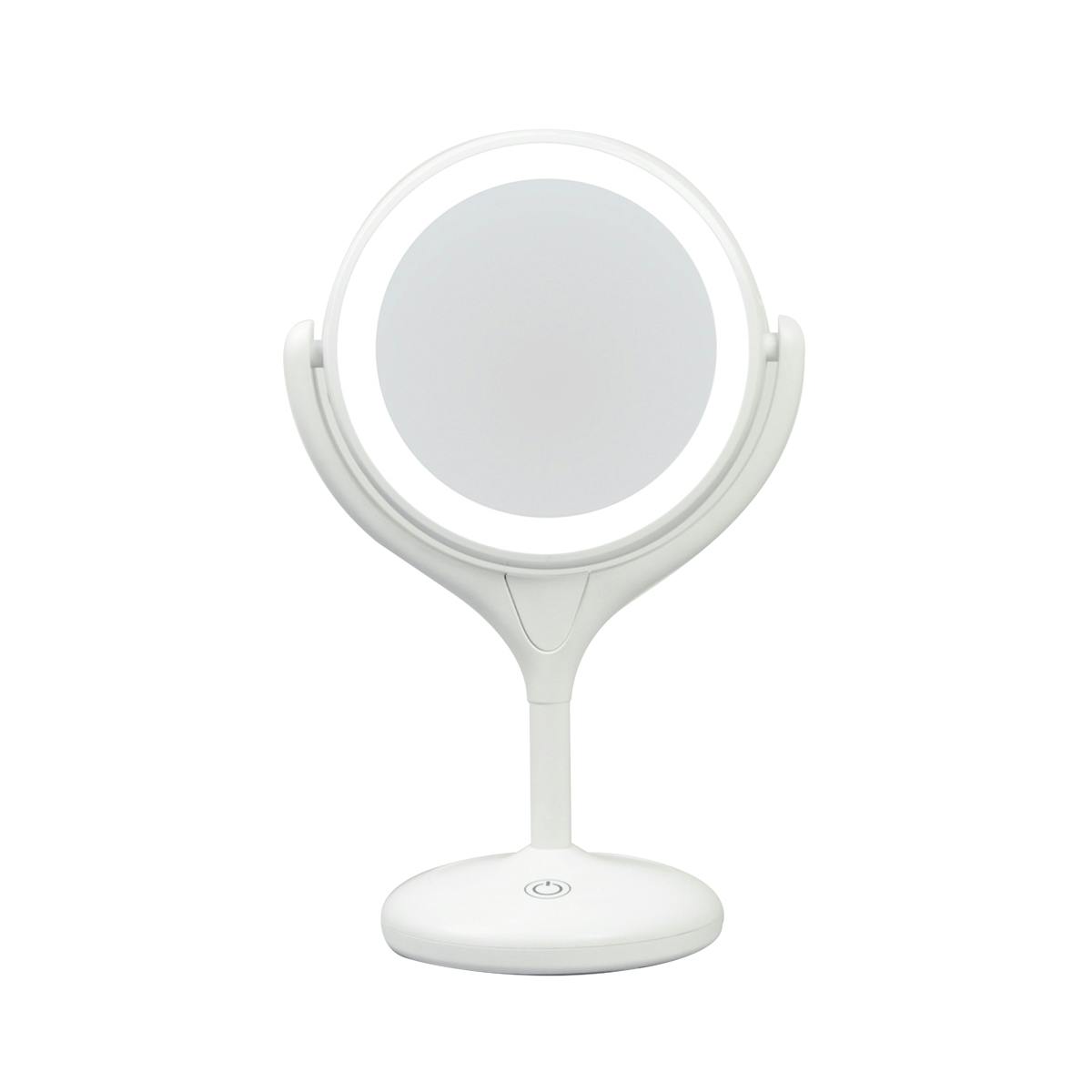 ヤマムラ 美容用品 メイク 鏡 LEDライト両面ミラー10倍拡大 幅17.7×奥