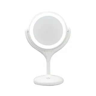 ヤマムラ 美容用品 メイク 鏡 LEDライト両面ミラー10倍拡大 幅17.7×奥12×高27.5cm ホワイト 4979836882899【別送品】