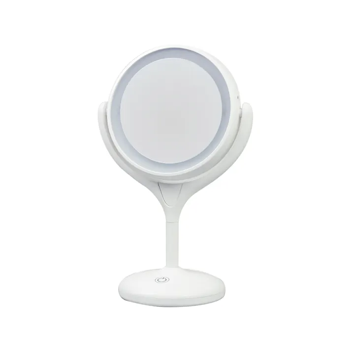 ヤマムラ 美容用品 メイク 鏡 LEDライト両面ミラー10倍拡大 幅17.7×奥12×高27.5cm ホワイト 4979836882899【別送品】