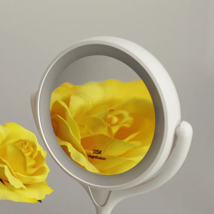 ヤマムラ 美容用品 メイク 鏡 LEDライト両面ミラー10倍拡大 幅17.7×奥12×高27.5cm ホワイト 4979836882899【別送品】