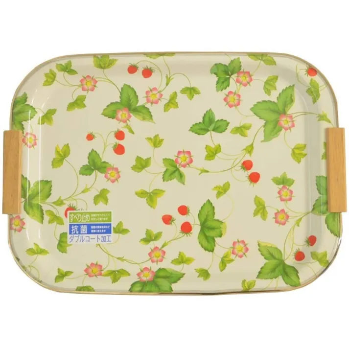 花光 ノンスリップ加工 抗菌 トレー いちご柄 トレイ 幅41×奥29×高1.8cm イチゴ 4969517060609【別送品】